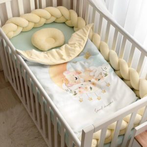 set lenzuola, set lettino, set culla, completo lettino, culla, lettino, sognibebe.it, sogni bebe, articoli per dormire, neonato, cameretta bambini, cameretta neonato, treccia , paracolpi